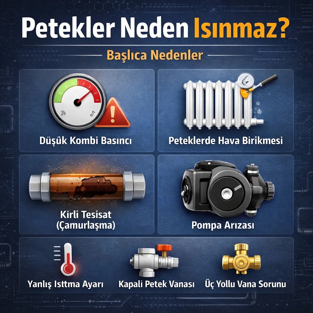 Peteklerin ısınmamasına neden olan tesisat kirliliği ve hava sorunlarını kontrol eden Kayseri petek temizliği ustası